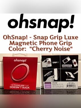 OhSnap! - Snap Grip Luxe Magnetic Phone Grip "Cherry Noise” Red - New/Sealed